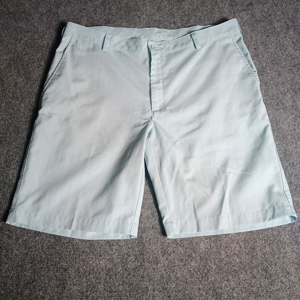 PING Golf Shorts Mens 38 Light Blue Plaid Performance Polyester 10" Inseam